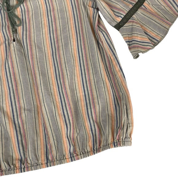 Free People Peasant Boho Multi Colored Stripe Top - Picture 9 of 10